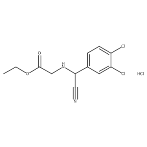 Ethyl 2-[[cyano-(3,4-dichlorophenyl)methyl]amino]acetate hydrochloride结构式