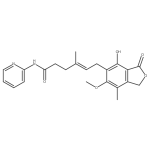 (4E)-6-(4-hydroxy-6-methoxy-7-methyl-3-oxo-1,3-dihydro-2-benzofuran-5-yl)-4-methyl-N-(pyridin-2-yl)hex-4-enamide结构式