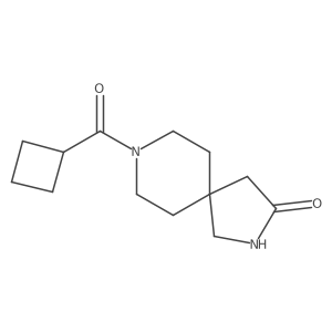 8-(Cyclobutanecarbonyl)-2,8-diazaspiro[4.5]decan-3-one结构式