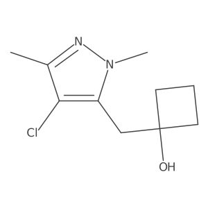 Cyclobutanol, 1-[(4-chloro-1,3-dimethyl-1H-pyrazol-5-yl)methyl]- Structure