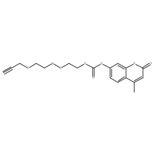 4-Methyl-2-oxo-2H-chromen-7-yl (2-((2-(prop-2-yn-1-yloxy)ethyl)disulfanyl)ethyl) carbonate结构式