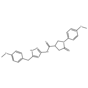 N-[3-(4-methoxybenzyl)-1H-1,2,4-triazol-5-yl]-1-(4-methoxyphenyl)-5-oxopyrrolidine-3-carboxamide结构式