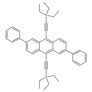 ((2,6-Diphenylanthracene-9,10-diyl)bis(ethyne-2,1-diyl))bis(triethylsilane)结构式
