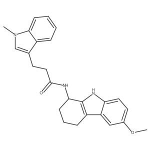 N-(6-methoxy-2,3,4,9-tetrahydro-1H-carbazol-1-yl)-3-(1-methyl-1H-indol-3-yl)propanamide Structure