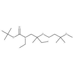 tert-butyl N-ethyl-N-[3-iodo-2-(3-methoxy-3-methylbutoxy)-2-methylpropyl]carbamate结构式