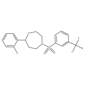 7-(2-Fluorophenyl)-4-((3-(trifluoromethyl)phenyl)sulfonyl)-1,4-thiazepane结构式