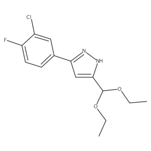 3-(3-chloro-4-fluorophenyl)-5-(diethoxymethyl)-1H-pyrazole Structure