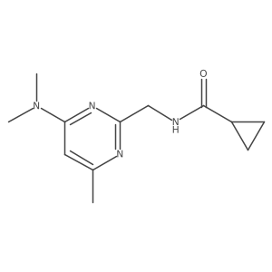 N-((4-(dimethylamino)-6-methylpyrimidin-2-yl)methyl)cyclopropanecarboxamide Structure