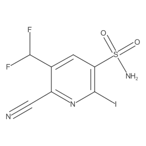 6-Cyano-5-(difluoromethyl)-2-iodopyridine-3-sulfonamide Structure
