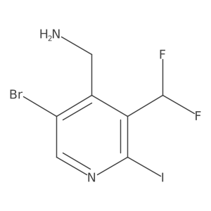 (5-Bromo-3-(difluoromethyl)-2-iodopyridin-4-yl)methanamine Structure