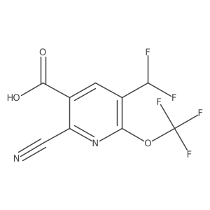 2-Cyano-5-(difluoromethyl)-6-(trifluoromethoxy)nicotinic acid结构式