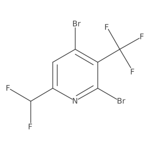 2,4-Dibromo-6-(difluoromethyl)-3-(trifluoromethyl)pyridine结构式