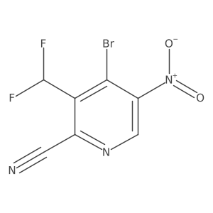 4-Bromo-3-(difluoromethyl)-5-nitropicolinonitrile结构式