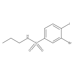 3-bromo-4-iodo-N-propylbenzene-1-sulfonamide结构式