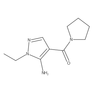 1-ethyl-4-(pyrrolidine-1-carbonyl)-1H-pyrazol-5-amine Structure