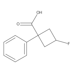 (1r,3r)-3-Fluoro-1-phenylcyclobutane-1-carboxylic acid结构式