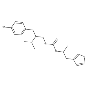 1-[(2R)-2-(dimethylamino)-3-(4-hydroxyphenyl)propyl]-3-[(2S)-1-(thiophen-3-yl)propan-2-yl]urea Structure