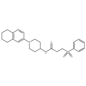 3-(phenylsulfonyl)-N-(1-(5,6,7,8-tetrahydrocinnolin-3-yl)piperidin-4-yl)propanamide结构式