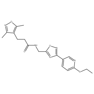 3-(3,5-dimethylisoxazol-4-yl)-N-((3-(6-ethoxypyridin-3-yl)-1,2,4-oxadiazol-5-yl)methyl)propanamide Structure