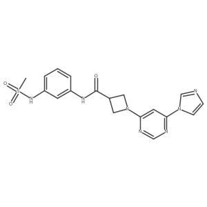 1-(6-(1H-imidazol-1-yl)pyrimidin-4-yl)-N-(3-(methylsulfonamido)phenyl)azetidine-3-carboxamide Structure