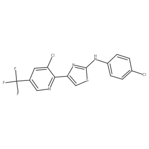 4-[3-chloro-5-(trifluoromethyl)pyridin-2-yl]-N-(4-chlorophenyl)-1,3-thiazol-2-amine结构式