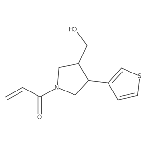 1-[(3S,4R)-3-(hydroxymethyl)-4-(thiophen-3-yl)pyrrolidin-1-yl]prop-2-en-1-one结构式