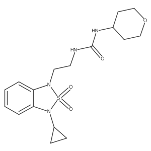 3-[2-(3-Cyclopropyl-2,2-dioxo-1,3-dihydro-2lambda6,1,3-benzothiadiazol-1-yl)ethyl]-1-(oxan-4-yl)urea Structure