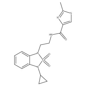 N-[2-(3-cyclopropyl-2,2-dioxo-1,3-dihydro-2lambda6,1,3-benzothiadiazol-1-yl)ethyl]-2-methyl-1,3-thiazole-4-carboxamide Structure