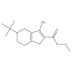 Ethyl 3-amino-5-(trifluoromethyl)-4,5,6,7-tetrahydrobenzofuran-2-carboxylate结构式