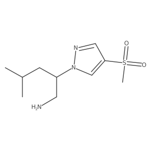 2-(4-methanesulfonyl-1H-pyrazol-1-yl)-4-methylpentan-1-amine结构式