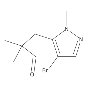 3-(4-bromo-1-methyl-1H-pyrazol-5-yl)-2,2-dimethylpropanal结构式