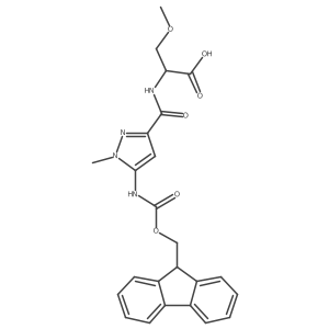 (2S)-2-{[5-({[(9H-fluoren-9-yl)methoxy]carbonyl}amino)-1-methyl-1H-pyrazol-3-yl]formamido}-3-methoxypropanoic acid Structure
