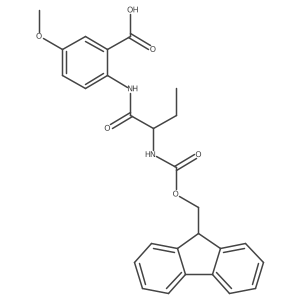 2-[(2S)-2-({[(9H-fluoren-9-yl)methoxy]carbonyl}amino)butanamido]-5-methoxybenzoic acid结构式
