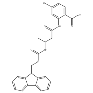 4-bromo-2-[(3S)-3-({[(9H-fluoren-9-yl)methoxy]carbonyl}amino)butanamido]benzoic acid Structure