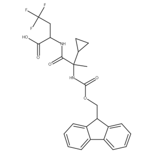 2-[2-cyclopropyl-2-({[(9H-fluoren-9-yl)methoxy]carbonyl}amino)propanamido]-4,4,4-trifluorobutanoic acid结构式