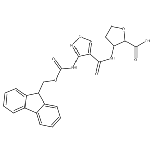 3-[4-({[(9H-fluoren-9-yl)methoxy]carbonyl}amino)-1,2,5-oxadiazole-3-amido]oxolane-2-carboxylic acid结构式