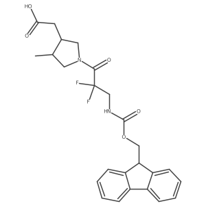 2-{1-[3-({[(9H-fluoren-9-yl)methoxy]carbonyl}amino)-2,2-difluoropropanoyl]-4-methylpyrrolidin-3-yl}acetic acid结构式
