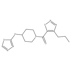 (4-((1,3,4-Thiadiazol-2-yl)oxy)piperidin-1-yl)(4-propyl-1,2,3-thiadiazol-5-yl)methanone结构式
