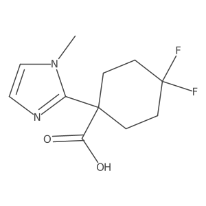4,4-difluoro-1-(1-methyl-1H-imidazol-2-yl)cyclohexane-1-carboxylic acid结构式