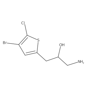 1-Amino-3-(4-bromo-5-chlorothiophen-2-yl)propan-2-ol结构式