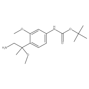 tert-butyl N-[4-(1-amino-2-methoxypropan-2-yl)-3-methoxyphenyl]carbamate Structure