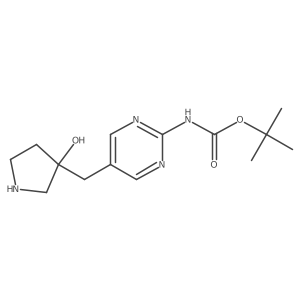 tert-butyl N-{5-[(3-hydroxypyrrolidin-3-yl)methyl]pyrimidin-2-yl}carbamate Structure
