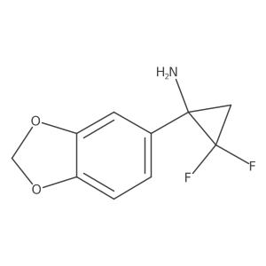 1-(1,3-Dioxaindan-5-yl)-2,2-difluorocyclopropan-1-amine Structure
