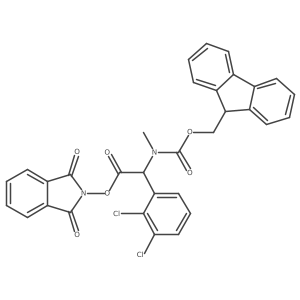 1,3-dioxo-2,3-dihydro-1H-isoindol-2-yl 2-(2,3-dichlorophenyl)-2-({[(9H-fluoren-9-yl)methoxy]carbonyl}(methyl)amino)acetate Structure