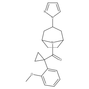8-[1-(2-methoxyphenyl)cyclopropanecarbonyl]-3-(1H-pyrazol-1-yl)-8-azabicyclo[3.2.1]octane Structure