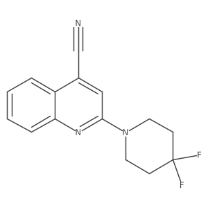 2-(4,4-Difluoropiperidin-1-yl)quinoline-4-carbonitrile结构式