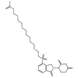 3-[2-[2-[2-[2-[2-(2,6-Dioxo-3-piperidyl)-1-oxo-isoindolin-4-yl]sulfonylethoxy]ethoxy]ethoxy]ethoxy]propanoic acid结构式