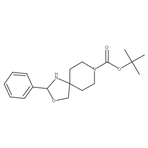 Tert-butyl 2-phenyl-3-oxa-1,8-diazaspiro[4.5]decane-8-carboxylate结构式