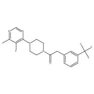 1-[4-(5-Fluoro-6-methylpyrimidin-4-yl)piperazin-1-yl]-2-[3-(trifluoromethyl)phenyl]ethan-1-one结构式
