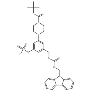 tert-butyl 4-{3-[({[(9H-fluoren-9-yl)methoxy]carbonyl}amino)methyl]-5-[(fluorosulfonyl)oxy]phenyl}piperazine-1-carboxylate Structure